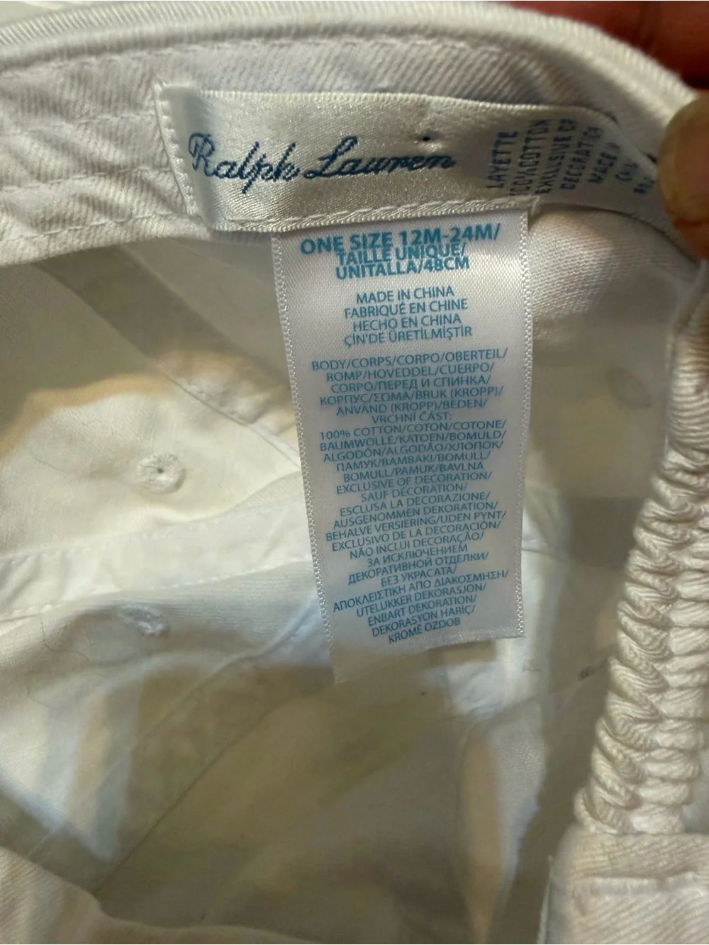 Polo by Ralph Lauren White infants Baseball Cap with Black Pony Logo